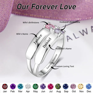 Love You Forever - Personalized Promise Birthstones Ring