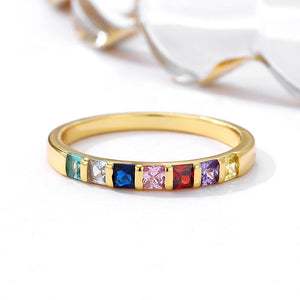 Personalized Grandma Mom Family Birthstone Ring