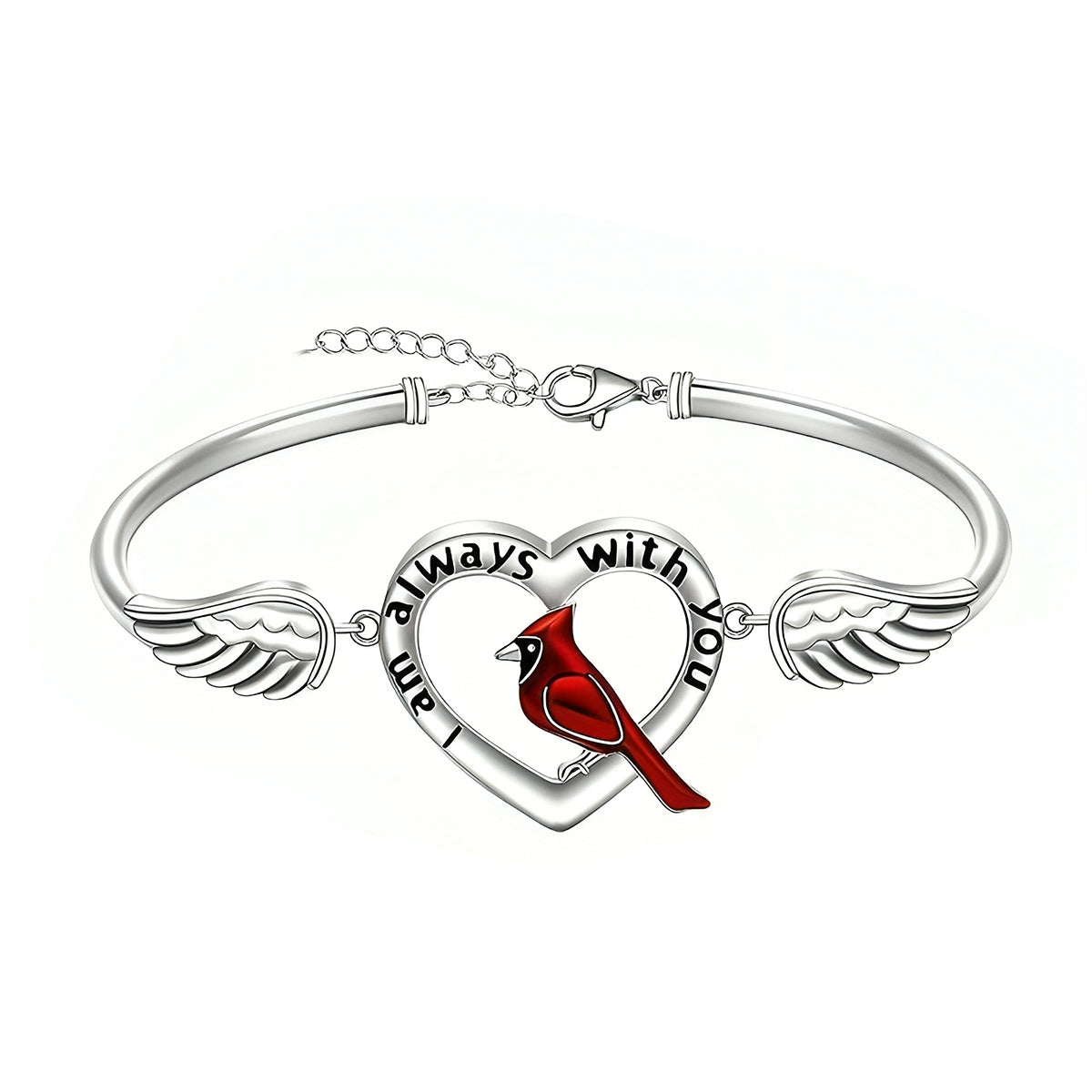 I Am Always With You - Memorial Cardinal Angel Wing Bracelet