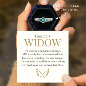 I'm a Wife to a Husband Personalized Circle Wings Memorial Birthstone Ring