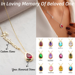 Personalized Memorial Birthstone Name Necklace Christmas Gift For Your Lover