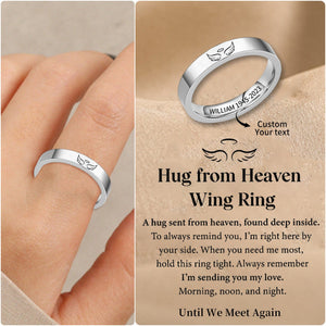 Personalized Hug from Heaven Wing Ring