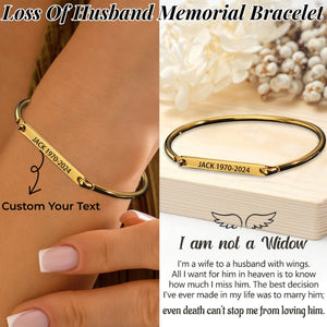 Personalized Custom Name&Date Memorial Bar Bracelet - Gift For Christmas