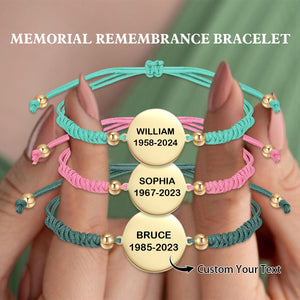 Personalized Custom Name&Date Memorial Multicolor Bracelet