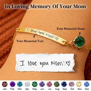 Personalized Birthstone Text Memorial Bracelet