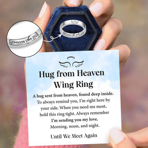 Personalized Hug from Heaven Wing Ring