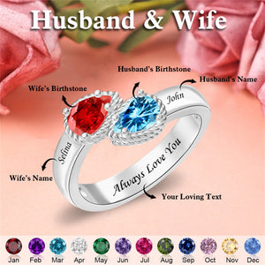 Our Forever Love - Personalized Promise Birthstones Ring