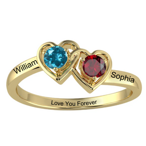 Love You Forever - Personalized Promise Birthstones Ring