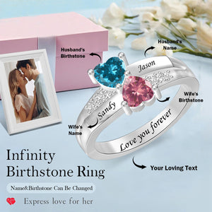 Love You Forever - Personalized Promise Birthstones Ring