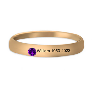 Personalized Name Birthstone Stackable Memorial Unisex Ring