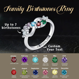 Personalized Grandma Mom Family Birthstone Ring