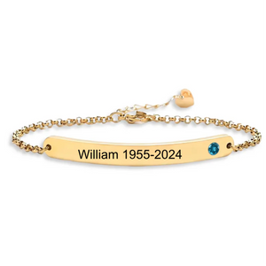 Personalized Birthstone Name&Date Memorial Bracelet