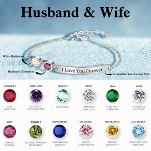 Love You Always - Personalized Couple Birthstones Bracelet