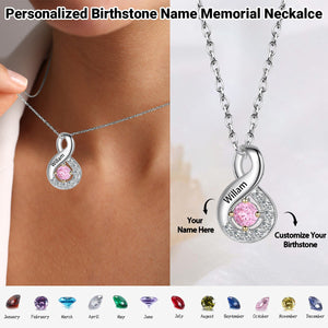 Personalized Birthstone Name Infinity Memorial Necklace