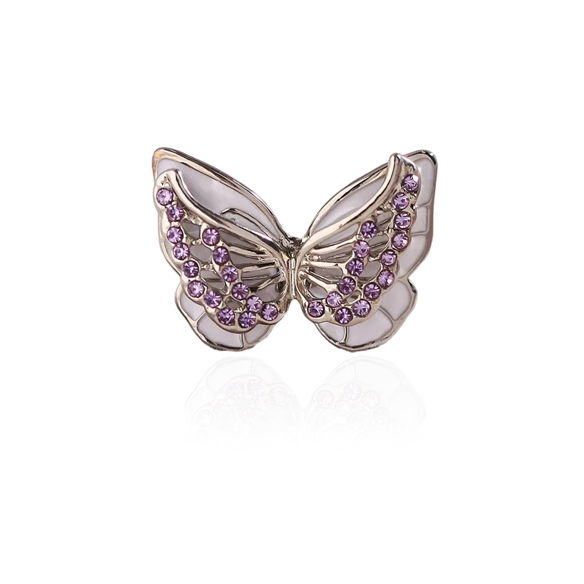 Personalized Memorial Diamond Double Butterfly Ring