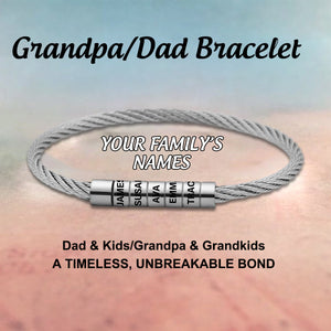 Personalized 1-6 Kids Names Family Bracelet - Gift For Dad/Grandpa