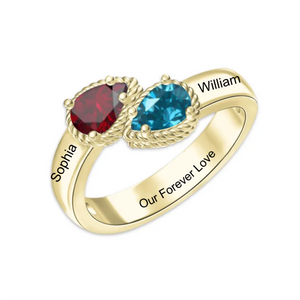 Our Forever Love - Personalized Promise Birthstones Ring