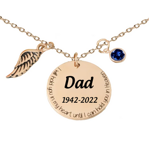 I Will Hold You In My Heart Until I Can Hold You In Heaven Personalized Birthstone Memorial Necklace