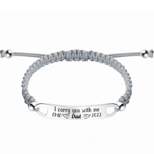 I Will Carry You With Me Personalized Memorial adjustable Bracelet