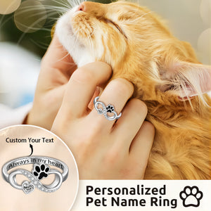 Personalized Pet Paw Memorial Ring - Gift For Pet Lovers