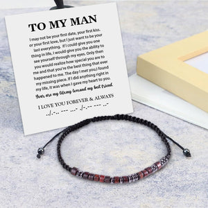 To My Man -I Love You Forever & Always Morse Code Bracelet