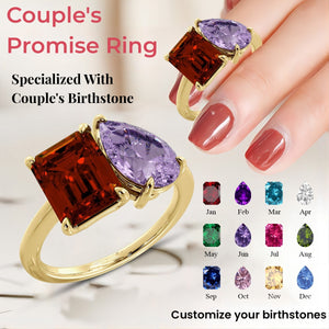 Our Forever Love - Personalized Promise Birthstones Ring