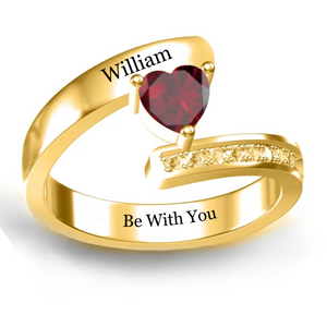 Personalized I'm A Wife To A Husband Birthstone Ring