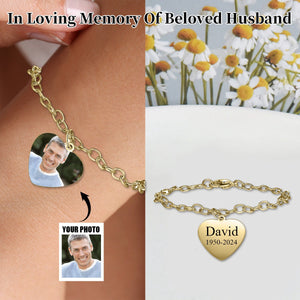 Personalized Engraved Photo Memorial Stainless Steel Bracelet