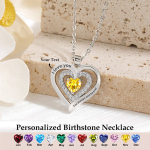 I Love You For Always And Forever - Personalized Birthstones Necklace