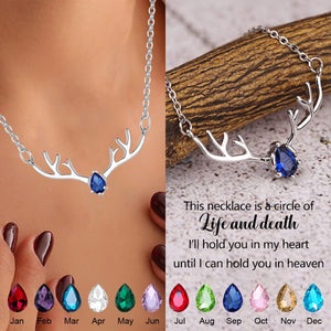 Personalized Memorial Birthstone Deer Urn Necklace - Gift For Christmas