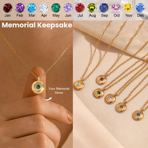 Personalized Memorial Circle Birthstone Necklace