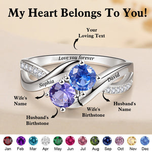 Love You Forever - Personalized Promise Birthstones Ring