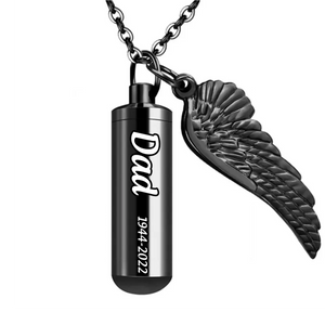 Personalized Cremation Urn Wing Engraved Memorial Human Urns Women Necklace