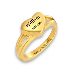 Personalized Stainless Steel Memorial Heart Urn Ring