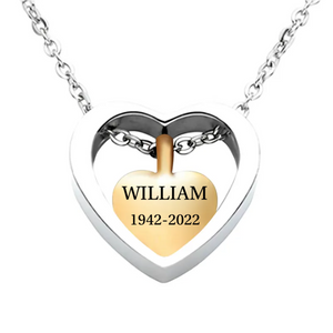 Personalized Cremation Ashes Heart Urn Necklace