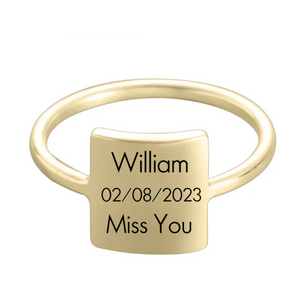 Personalized Hug From Heaven Memorial Ring