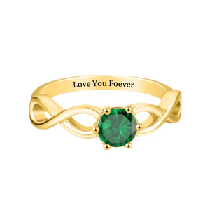 Personalized Birthstone Name Memorial Ring