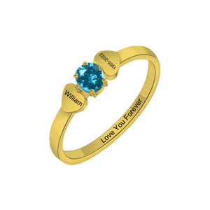 Personalized Birthstone Name Memorial Ring