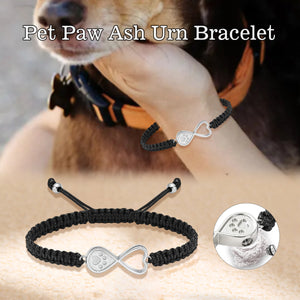 Personalized Memories Braided Rope Bracelet | Pet Paw Ash Urn Bracelet