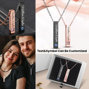 Personalized Custom Text&Symbol Couple Bar Necklace