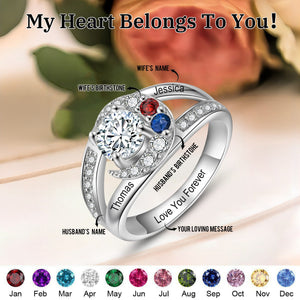 Love You Forever - Personalized Promise Birthstones Ring