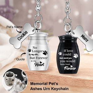 You Left Paw Prints On My Heart - Personalized Memorial Pet Urn Keychain