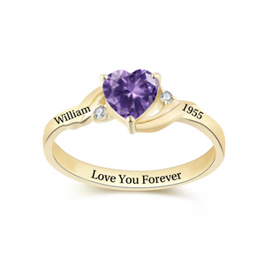 Personalized Birthstone Name Memorial Ring