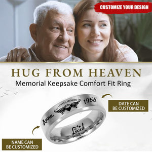 In Loving Memory Personalized Memorial Keepsake Comfort Fit Ring