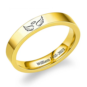 Personalized Hug from Heaven Wing Ring