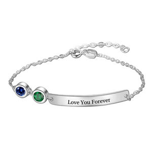 Love You Always - Personalized Couple Birthstones Bracelet