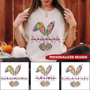 Personalized Easter Bunny Grandma & Kids T-Shirt-Gift For Grandma