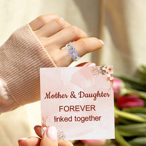 Personalized Mother & Daughter Forever Linked Together Custom Infinite Love Ring