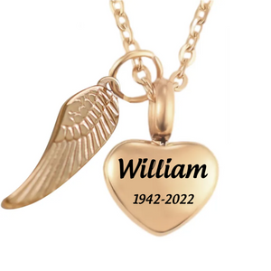 Personalized Heart Urn Pendant Necklace for Human Ashes