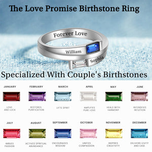 Personalized Love Promise Birthstone Name Ring